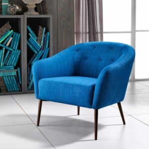 Retro Sessel in Blau Webstoff