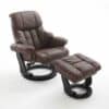 Relaxsessel in Braun Leder Schwarz (zweiteilig)