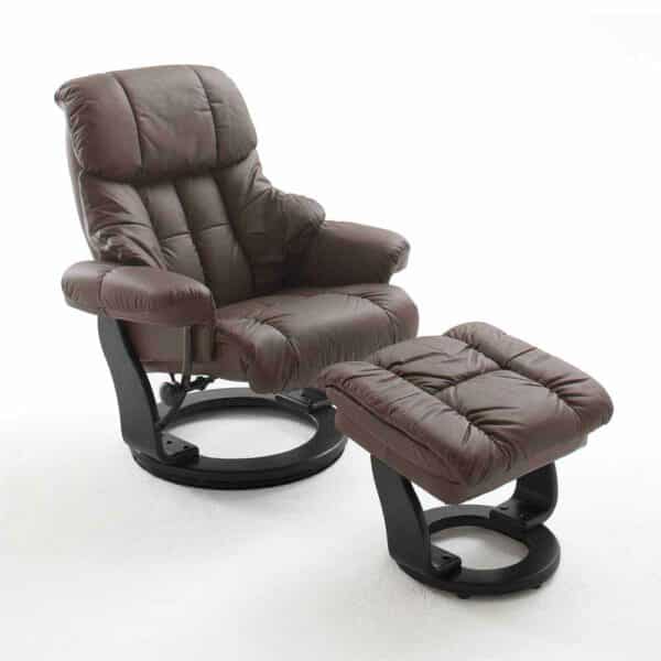 Relaxsessel in Braun Leder Schwarz (zweiteilig)