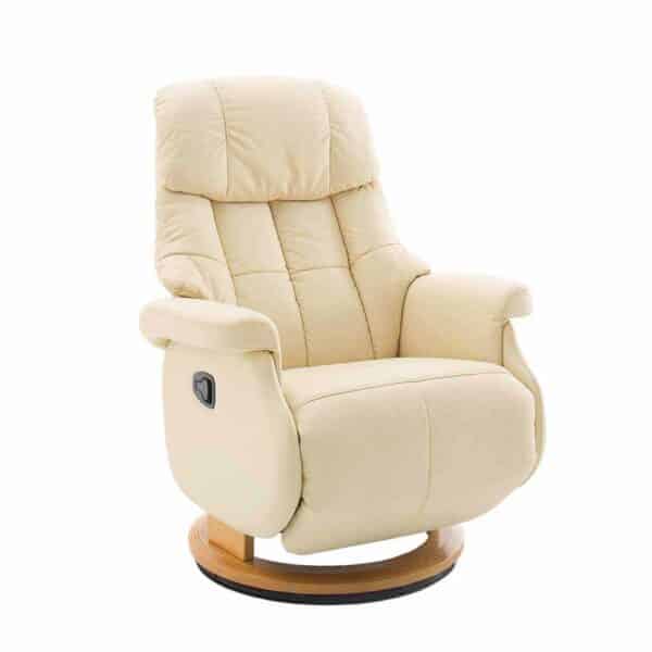 Relaxsessel in Creme Weiß mechanisch verstellbar
