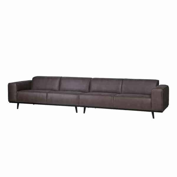 Sofa in Dunkelgrau recyceltem Leder