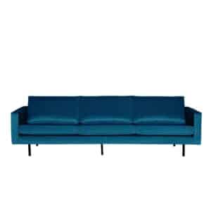 Sofa in Blau Samt Retro Style