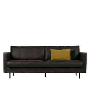 Sitzsofa in Schwarz Recyclingleder 230 cm breit