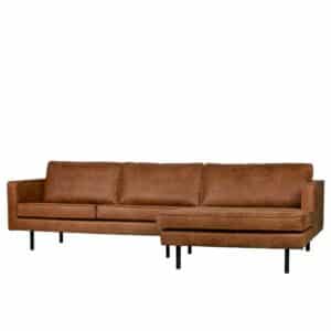 Sofa Eckgarnitur in Cognac Braun Recyclingleder 300 cm breit