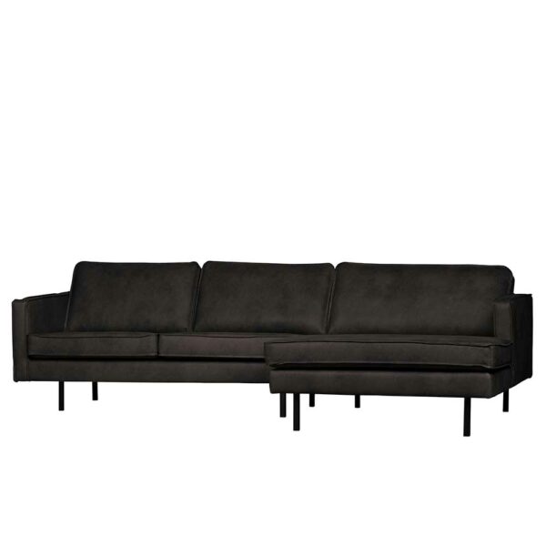 Couchecke in Schwarz Recyclingleder 300 cm breit