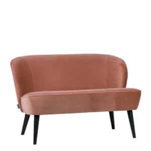 Sofa aus Samt in Rosa Birke Massivholz in Schwarz