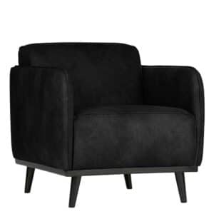 Sessel in Schwarz Recyclingleder Retrostil