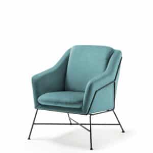 Sessel in Petrol Samt modern