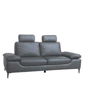 Dreisitzer Sofa in Grau verstellbaren Armlehnen und Steck-Kopfstütze