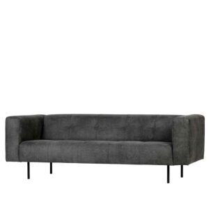 Wohnzimmer Couch in Dunkelgrau Microfaser modern