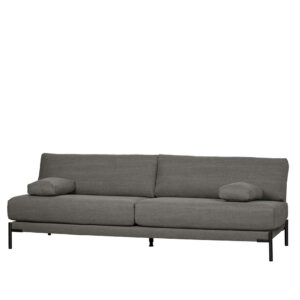 Couch in Anthrazit Webstoff Federkern