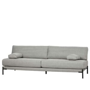 Dreier Sofa in Hellgrau Webstoff Federkern