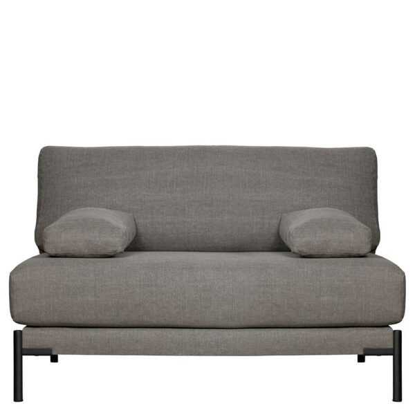 Sofa in Grau Webstoff 60 cm Sitztiefe