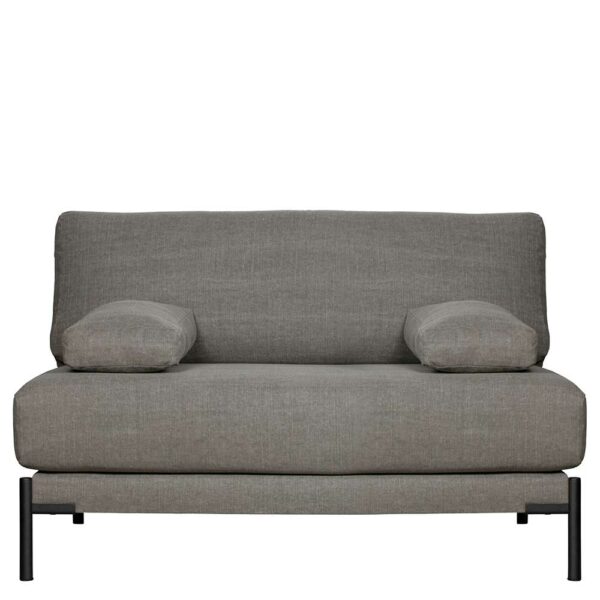 Sofa in Grau Webstoff 60 cm Sitztiefe