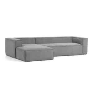 Wohnzimmercouch in Grau Cordstoff 330 cm breit