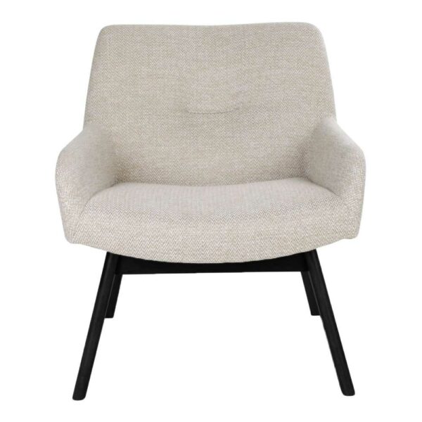 Sessel im Retro Design Creme Weiß Webstoff
