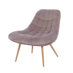 Retro Lounge Sessel in Rosa Samt