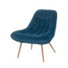 Lounge Sessel in Blau Samt Retrostil