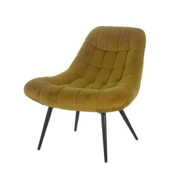 Samt Lounge Sessel in Ocker Retrostil