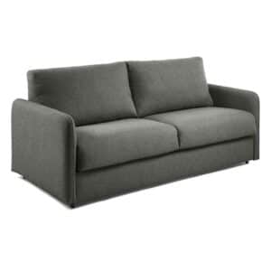 Zweisitzer Sofa in Dunkelgrau Chenillegewebe Schlaffunktion