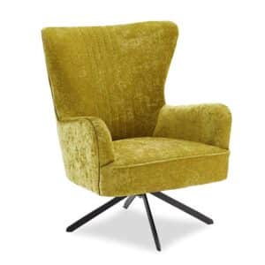 Drehbarer Sessel in Hellgrün Webstoff Retro Design