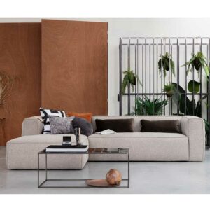 Sofaecke in Hellgrau Webstoff 305 cm breit