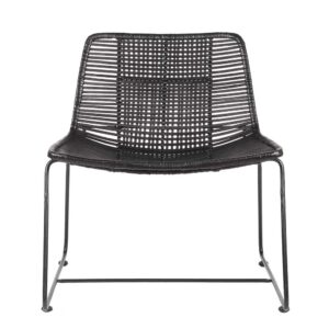 Lounge Sessel aus Rattan Schwarz