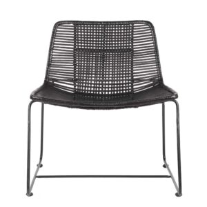 Lounge Sessel aus Rattan Schwarz