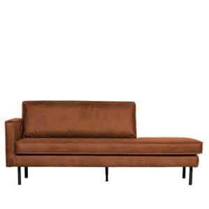 Dreier Sofa in Cognac Braun Recyclingleder Retrostil