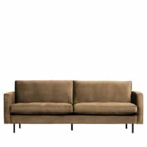 Samt Couch in Taupe Retro Design