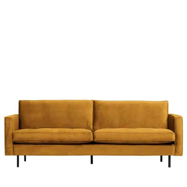Sofa in Ocker Samt Retro Design