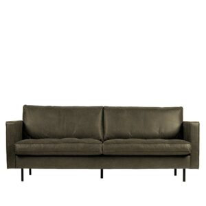 Wohnzimmer Sofa in Olivgrün Recyclingleder 230 cm breit