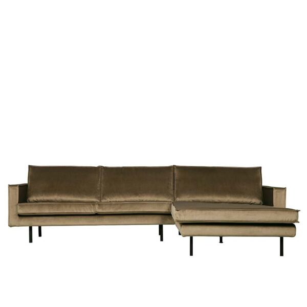 Sofaecke in Taupe Samt 300 cm breit