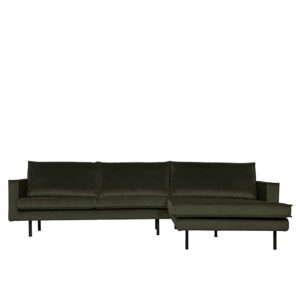 L Sofa in Dunkelgrün Samt 300 cm breit
