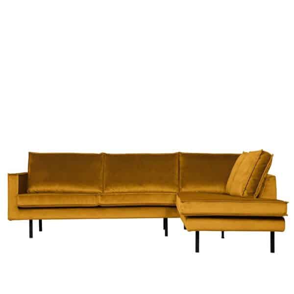 Sofaecke in Ocker Samt Retro Style