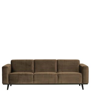 Dreisitzer Couch in Taupe Samt 230 cm breit