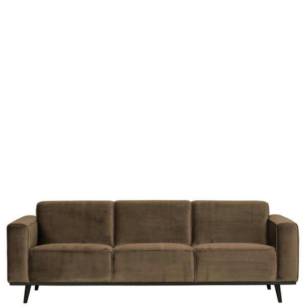 Dreisitzer Couch in Taupe Samt 230 cm breit