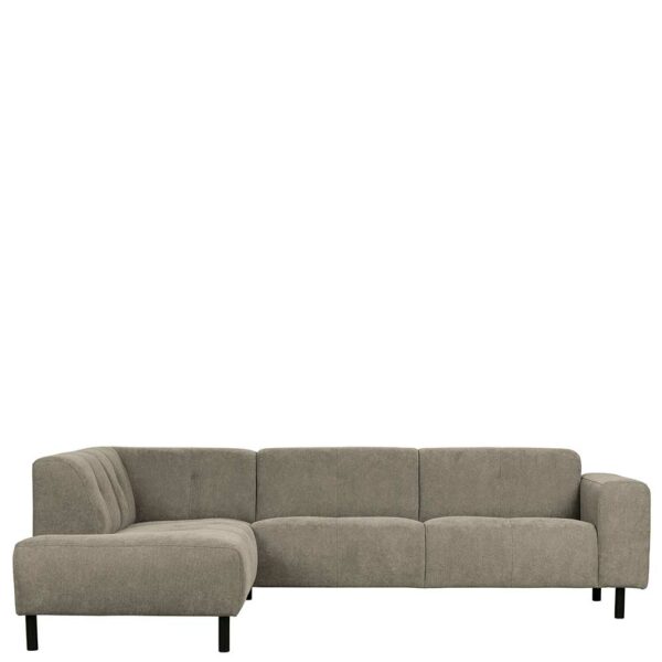 Sofa Rundecke in Hellgrau Chenillegewebe 275 cm breit