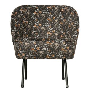 Retro Sessel floral gemustert Samtbezug