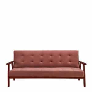 Klappsofa in Altrosa Samt Retrostil