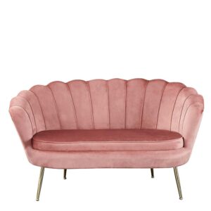 Design Sofa in Rosa Samt muschelförmig
