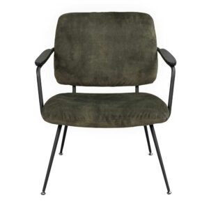 Lounge Sessel in Dunkelgrün und Schwarz Vierfußgestell aus Metall