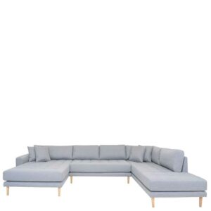 XL Couch in Hellgrau Eichefarben