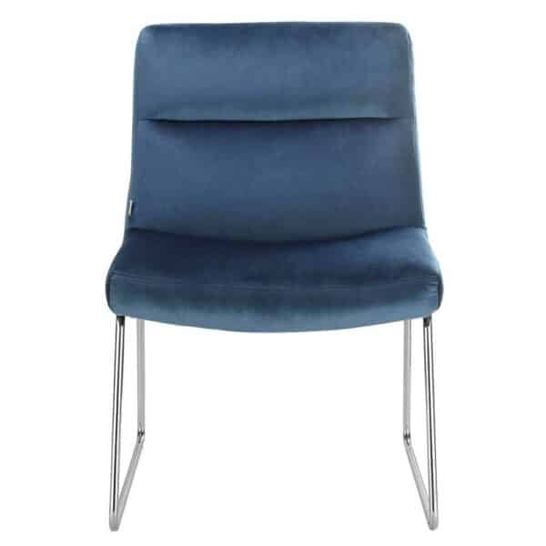 Loft Sessel in Blau und Chrom Samt Bezug
