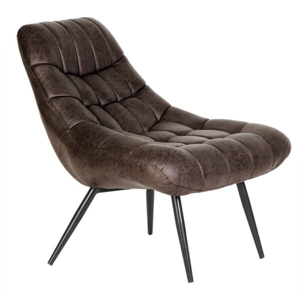 Retro Lounge Sessel aus Vintage Kunstleder Vierfußgestell aus Metall