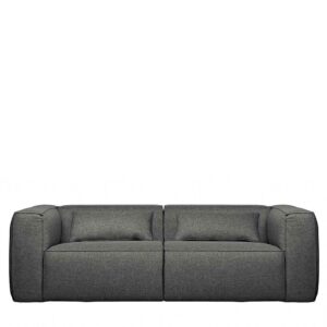 Graues Sofa mit Bezug aus Stoff Rücken echt bezogen