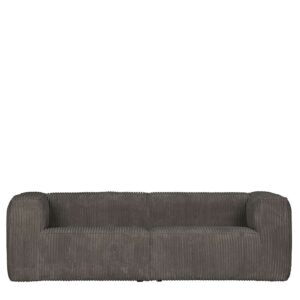 Sofa Dreisitzer modern mit Breitcord Bezug Dunkelgrau
