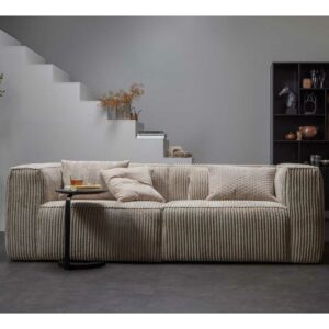 Breitcord Sofa in Beige 46 cm Sitzhöhe