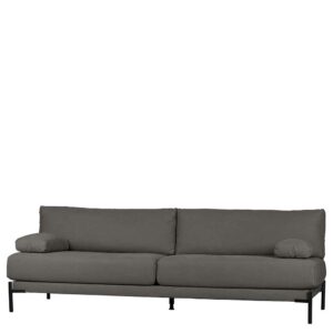 Hochwertige Dreisitzer Couch in Anthrazit Bezug aus Canvas