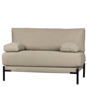 2sitzer Sofa in Beigegrau & Schwarz Federkern